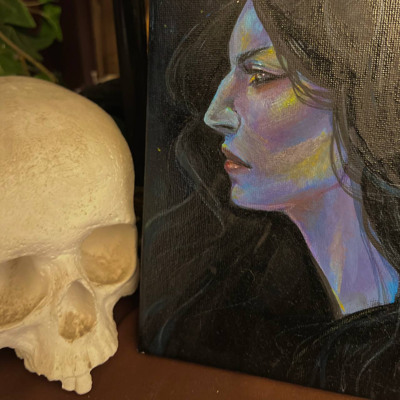 Pintura Original de Lilith – Gouache sobre Lienzo (18x24 cm)