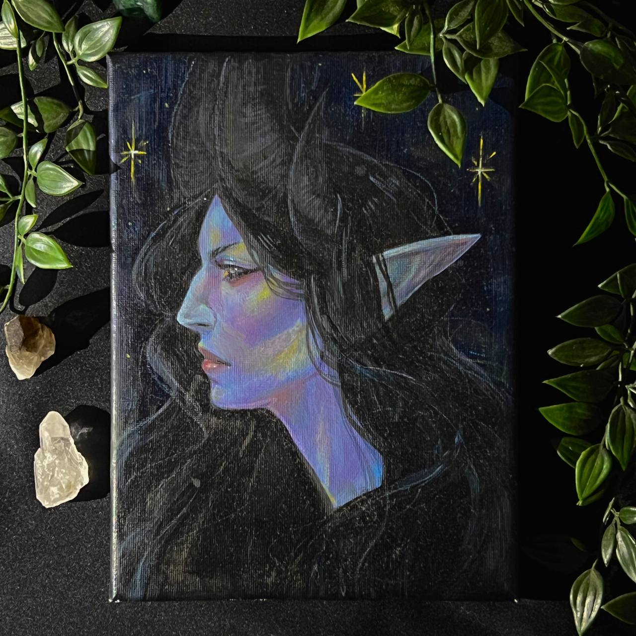 Pintura Original de Lilith – Gouache sobre Lienzo (18x24 cm)