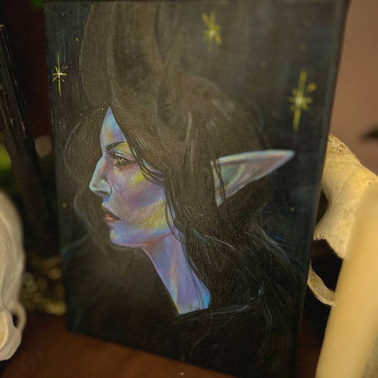 Pintura Original de Lilith – Gouache sobre Lienzo (18x24 cm)